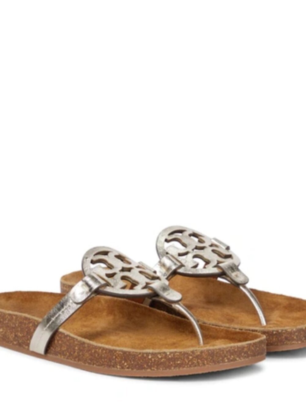 Tory Burch Miller Cloud Metallic Medallion Thong Sandals In Spark Gold  Sz: 5.5